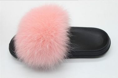 Porcellana Sogliola delicatamente anti reale lanuginosa rosa di EVA di slittamento delle pantofole della pelliccia di Fox con 5-11 dimensioni del Regno Unito fornitore