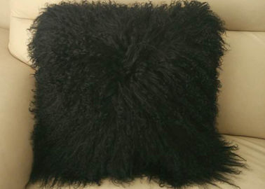 Porcellana CUSCINO MONGOLO TIBETANO 45cm NERO- della PELLICCIA della PELLE DI PECORA del cuscino mongolo della pelliccia fornitore