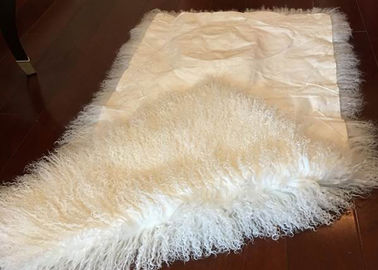 Porcellana Pelle di pecora tibetana riccia lunga bianca lussuosa della coperta mongola 60 x120cm della pelle di pecora fornitore