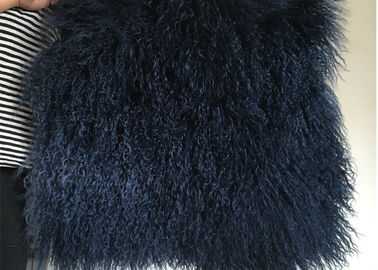 Porcellana Coperture di Seat mongole reali della sedia dell'automobile della coperta della pelle d'agnello dei blu navy con capelli ricci lunghi fornitore