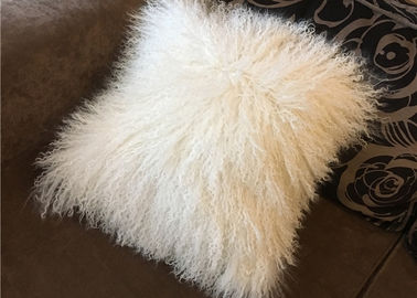 Porcellana Cuscino di tiro reale irsuto della pelliccia della pelliccia del cuscino delle pecore tibetane mongole della crema 18 fornitore