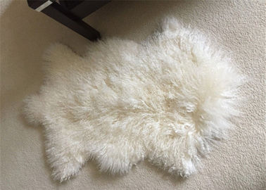 Porcellana Cuoio reale della lana della pelle di pecora della coperta della lana del tiro del pavimento bianco come la neve genuino mongolo di area fornitore