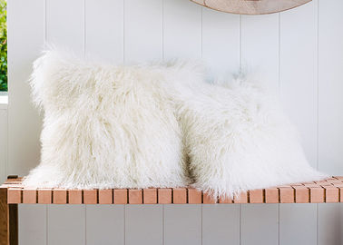 Porcellana Pelle di pecora genuina della pelle d'agnello del cuscino bianco mongolo del tiro con i riccioli naturali fornitore