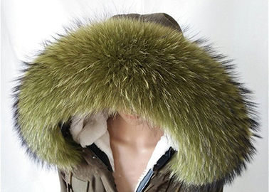 Porcellana Collare reale staccabile lungo della pelliccia del collare della pelliccia del procione grande per verde di inverno 80 cm fornitore