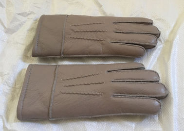 Porcellana La pelle di pecora dei doppi uomini del fronte ha allineato i guanti di cuoio delicatamente caldi per l'inverno/guidare fornitore