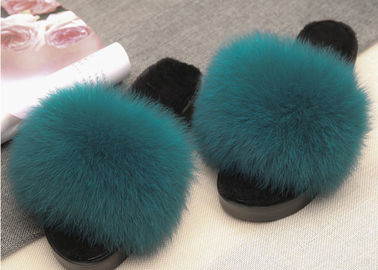 Porcellana Slittamento di Fox della peluche delle donne di inverno anti delle pantofole reali della pelliccia con la sogliola della gomma di EVA fornitore