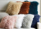 Salone 16 pollici di capelli ricci lunghi del cuscino mongolo della pelliccia con il micro rivestimento della pelle scamosciata fornitore