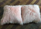 Il cuscino mongolo della pelliccia arrossisce tiro mongolo tibetano genuino lussuoso rosa della pelliccia fornitore