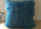 Cuscino mongolo reale blu 18' della pelliccia di Teal cuscino tibetano del letto della pelliccia dell'agnello dei capelli ricci fornitore
