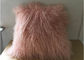 Cuscino mongolo rosa lanuginoso della pelliccia della famiglia con capelli ricci lunghi serici fornitore