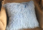 Cuscino lungo di lusso dello strato della pelliccia delle pecore della pelliccia degli azzurri mongoli del cuscino in hotel fornitore