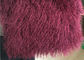 Piccolo tiro della pelle di pecora di colore del vino, cuoii tibetani antivento della pelliccia dell'agnello dei capelli lunghi  fornitore