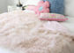Nuova lana rosa genuina del mongolian del Tibet dell'agnello della pelliccia di rosa pastello della coperta del tiro reale del piatto fornitore