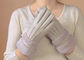 I guanti allineati shearling delle donne impermeabili, guanti grigi della pelle di pecora delle signore  fornitore