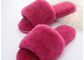 Le pantofole lanuginose delle donne del rivestimento della lana, sogliola sfocata calda rosa della gomma delle pantofole fornitore