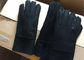 Doppia guanti allineati delle signore pelle di pecora di cuoio nera respirabile per uso del telefono cellulare  fornitore