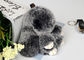 Il colore sveglio lanuginoso fatto a mano/bianco del nero di Keychain della pelliccia del coniglio fornisce di punta fornitore