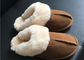 Pantofole classiche della pelle di pecora della castagna delle donne di inverno delle pantofole della pelle di pecora della pelle scamosciata di Tan fornitore