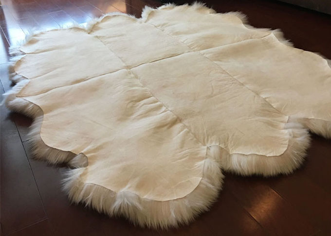 Quattro coperte genuine della pelle di pecora del cuoio, coperta domestica naturale crema bianca della pelle di pecora 