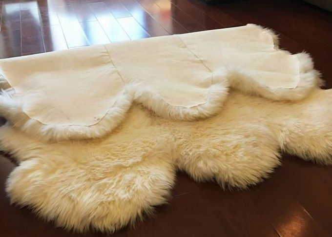 Cuoii molli extra di bianco sei della pelliccia 6P del tappeto di area della pelle di pecora della coperta reale della pelle di pecora grandi