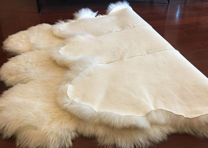 Scelga la lana liscia della coperta reale crema della pelle di pecora del cuoio con grande extra