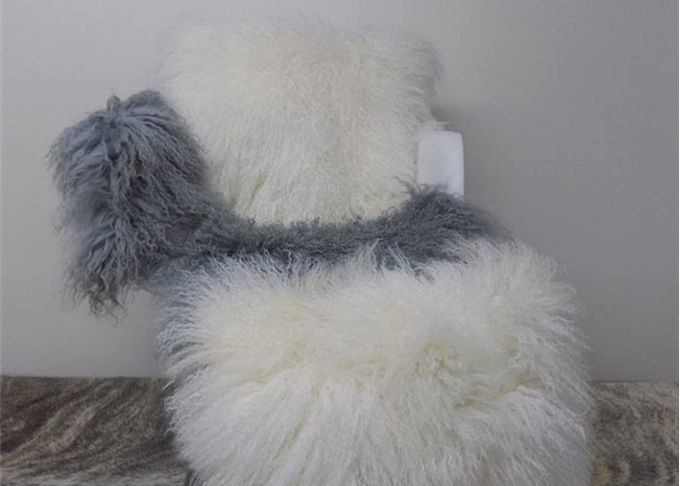 Pelle di pecora genuina della pelle d'agnello del cuscino bianco mongolo del tiro con i riccioli naturali