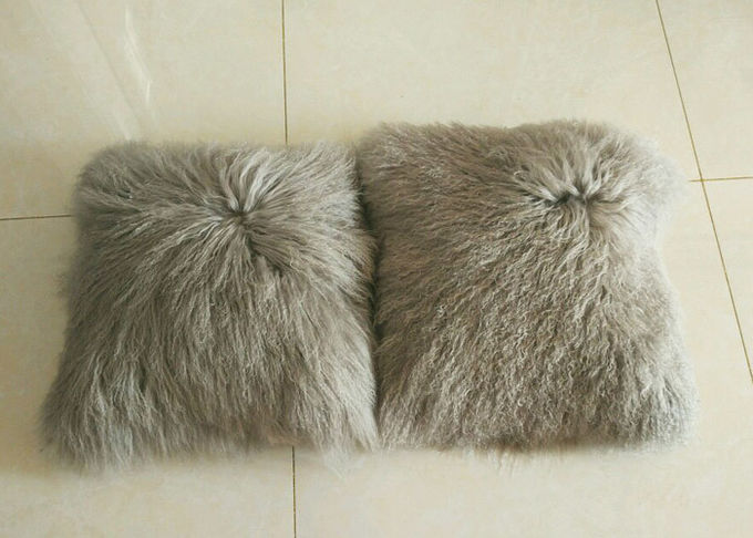 cuscino mongolo della pelliccia dei capelli ricci di 10-15cm delicatamente caldo con il tessuto di rinforzo della pelle scamosciata