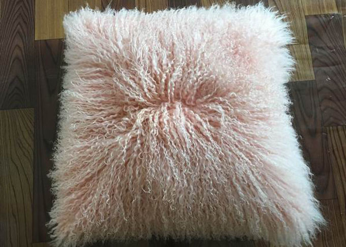 Il cuscino mongolo della pelle di pecora della peluche molle eccellente reale riguarda i pollici caldi 16x16