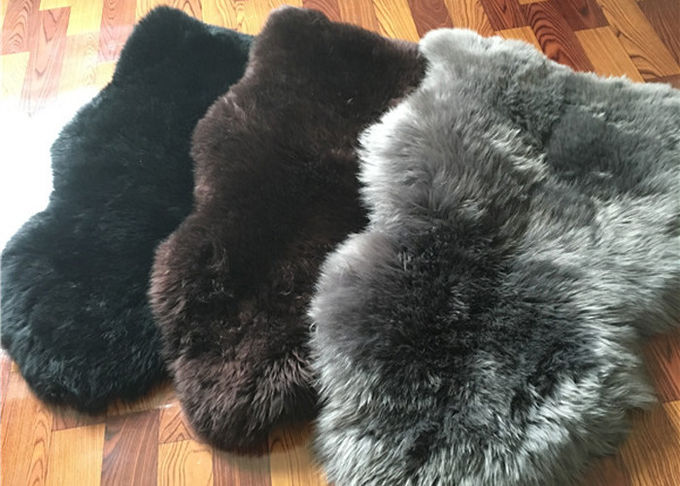 Copertura merino della pavimentazione della pelliccia dell'agnello della pelle di pecora della lana nera lunga naturale reale della coperta