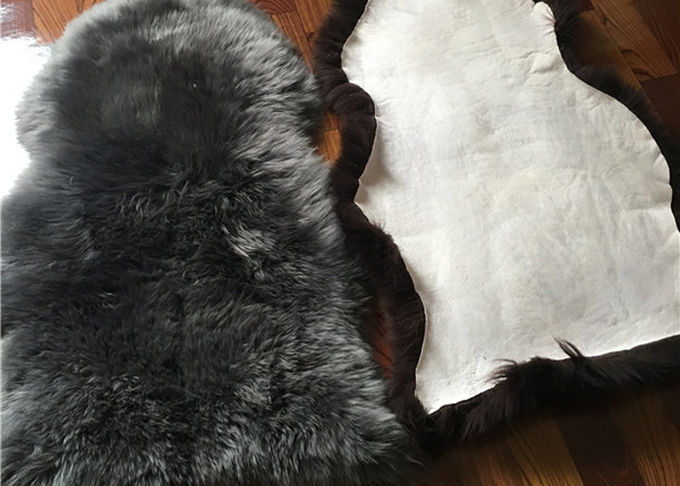 Slittamento tinto Grey reale lungo della coperta della pelle di pecora della lana anti per il gioco del bambino del salone
