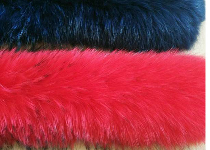 Collare lungo di colore naturale regolare delicatamente lanuginoso del collare della pelliccia del procione grande staccabile per il rivestimento di inverno
