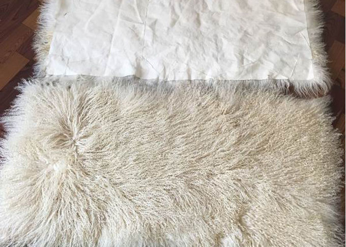 Rendere incombustibile mongolo di colore di beige della coperta 60x120cm della pelle di pecora della coperta del letto della pelliccia