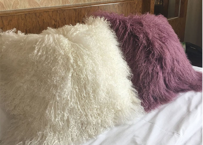 Caso decorativo del cuscino della copertura del cuscino della pelliccia reale mongola per la camera da letto del salone