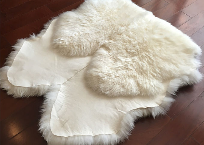 Quadrato lungo bianco naturale del tappeto della pelle di pecora della Nuova Zelanda della lana della coperta reale della pelle di pecora