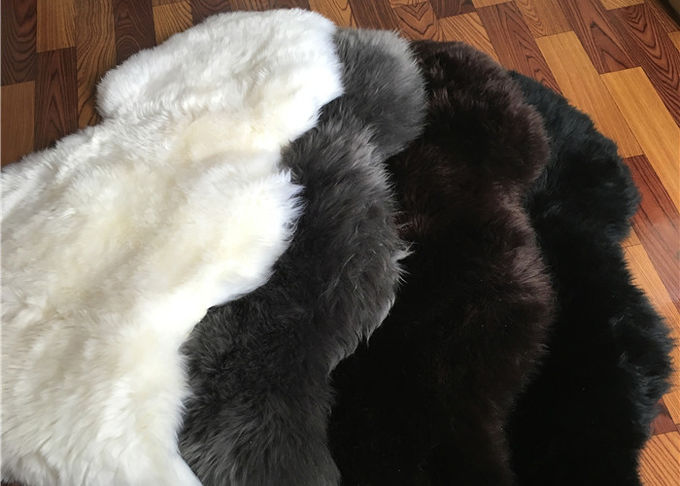 Pelle di pecora lunga del nero della lana della pelle di pecora della coperta cuoio reale dell'Australia del singolo
