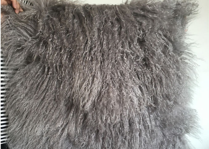Cuscino mongolo reale blu 18' della pelliccia di Teal cuscino tibetano del letto della pelliccia dell'agnello dei capelli ricci