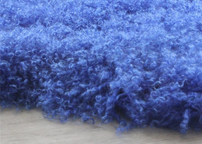 Copertura mongola della sedia della coperta della pelle di pecora dei capelli lunghi blu-chiaro con la dimensione su misura