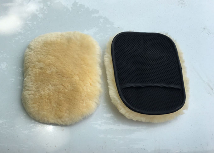 Guanto mezzo merino laterale del lavaggio della lana dell'automobile della pelle del guanto mezzo uno dell'autolavaggio della pelle di pecora con la tasca