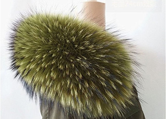 Collare reale staccabile lungo della pelliccia del collare della pelliccia del procione grande per verde di inverno 80 cm