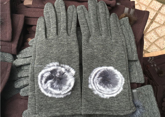 Touch screen della pelliccia del coniglio di Rex più caldo di colore rosso dei guanti del vello del velluto dei guanti della pelle di pecora