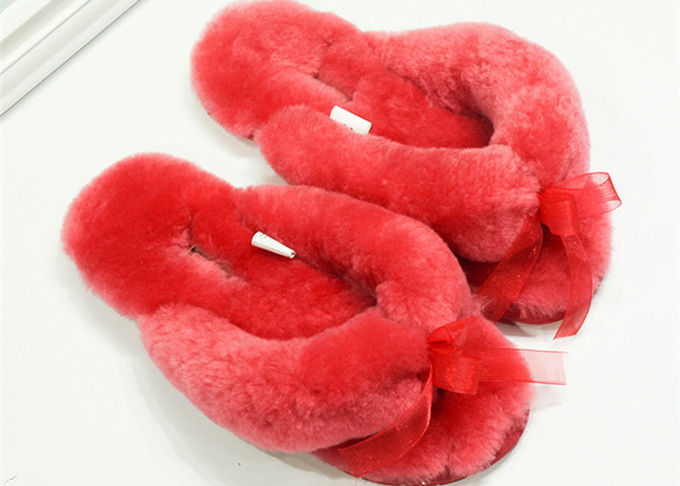 Sogliola di gomma delle pantofole di Flip-flop della pelle di pecora dell'Australia di inverno con la sensibilità regolare delicata