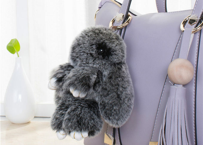 il coniglio lanuginoso Keychain della borsa delle donne di 15cm con la sensibilità della mano molle/ha personalizzato il colore