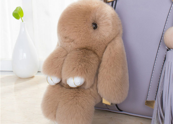 il coniglio lanuginoso Keychain della borsa delle donne di 15cm con la sensibilità della mano molle/ha personalizzato il colore