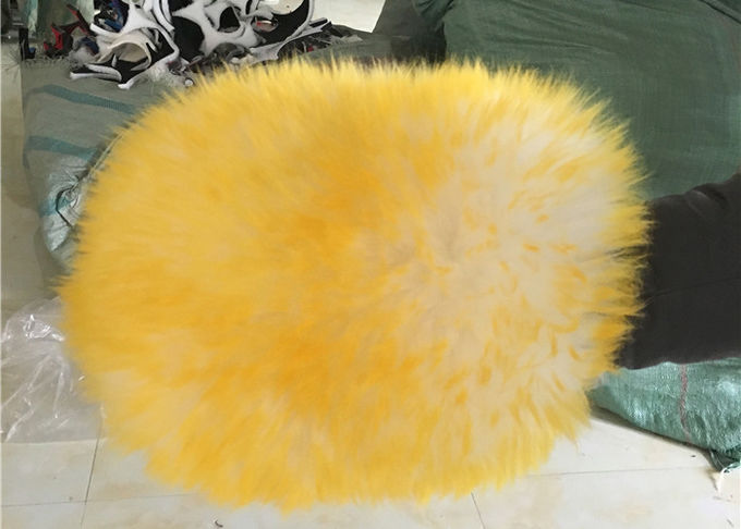 Doppio colore riutilizzabile di giallo del guanto del guanto mezzo di lavaggio dell'automobile parteggiata con la lana pura di 100%