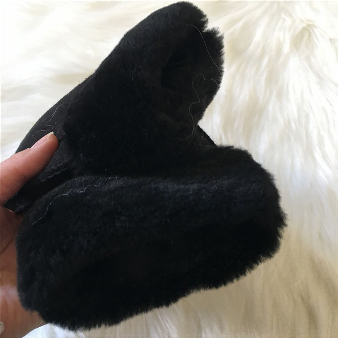 Il doppi vello/lana della pelle di pecora del fronte ha allineato il guanto sueded cucito a mano della pelle di pecora dei guanti