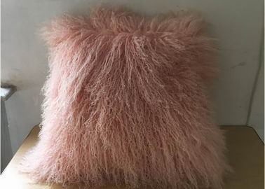 Porcellana Cuscino mongolo rosa lanuginoso della pelliccia della famiglia con capelli ricci lunghi serici fornitore