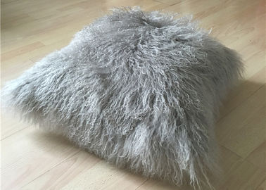 Porcellana Il cuscino mongolo della pelle di pecora della peluche molle eccellente reale riguarda i pollici caldi 16x16 fornitore
