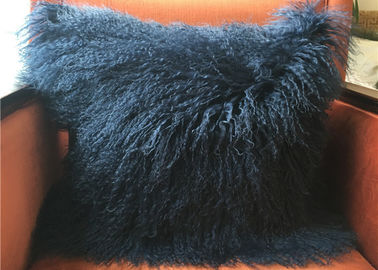 Porcellana Blu navy ricci lunghi del cuscino della lana dell'agnello del Tibet del cuscino 2017 mongoli della pelliccia nuovi a 20 pollici fornitore
