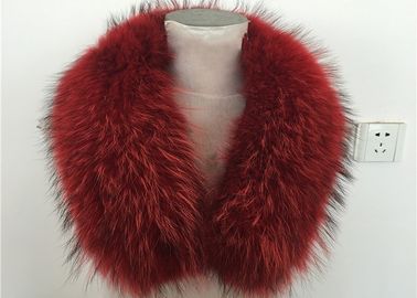 Porcellana Disposizione genuina rossa naturale del cappuccio della pelliccia del procione, collare della pelliccia delle signore fornitore