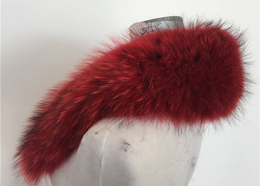 Porcellana Disposizione del cappuccio della pelliccia del procione di colore rosso/collare reali 70*22cm pelliccia del soprabito fornitore